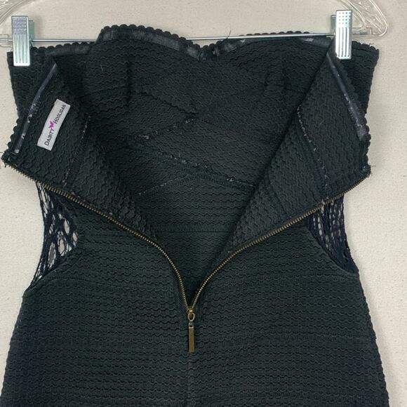 Dainty Hooligan women's medium black lace cutout bandaid body con dress goth pun - Picture 10 of 10